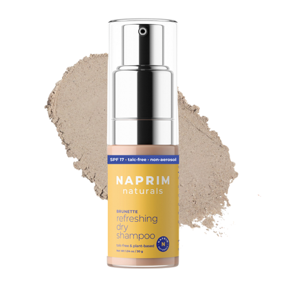 Refreshing Dry Shampoo for Dark Hair with SPF Protection - Talc-Free Non-Aerosol Pump